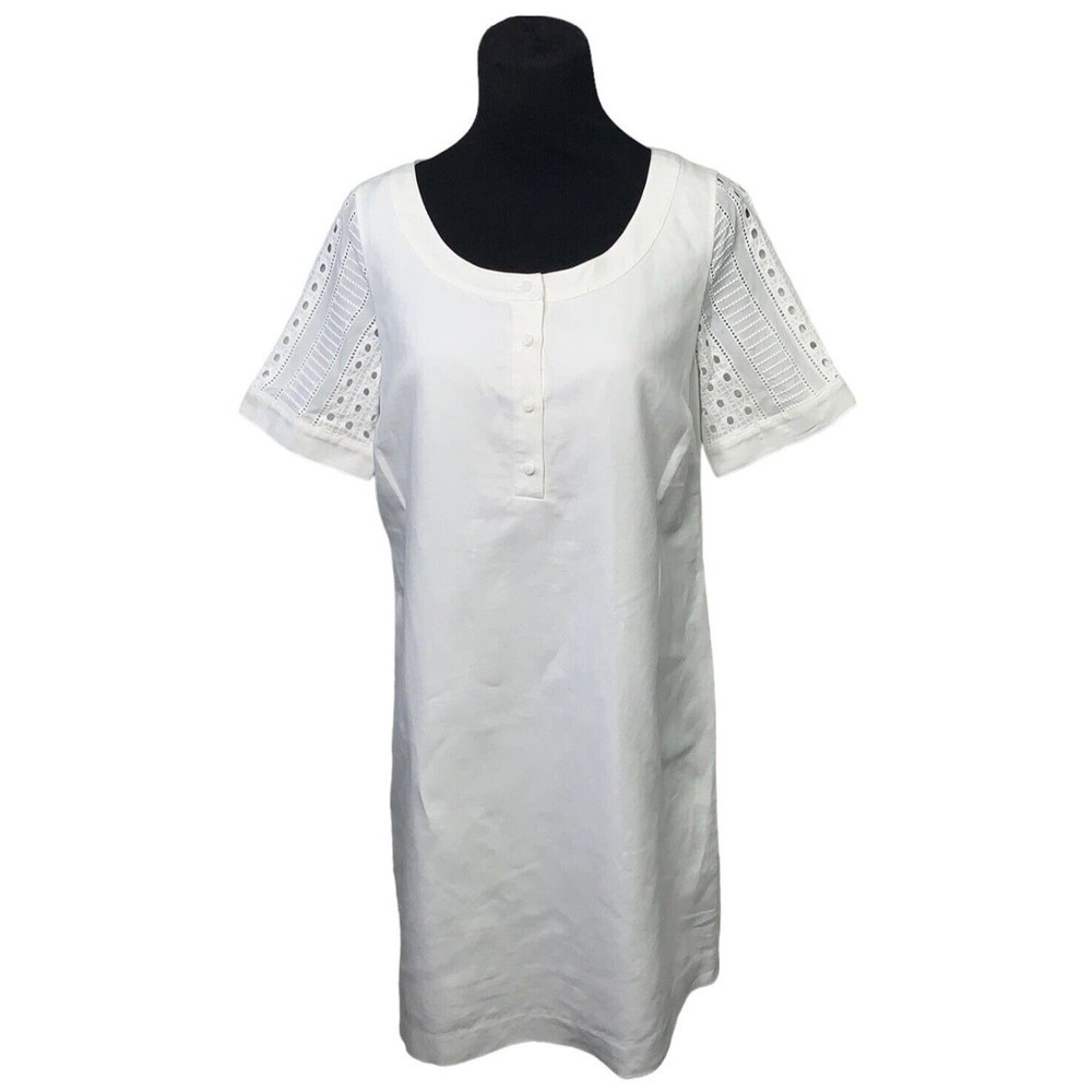 Vineyard Vines White Eyelet City Shift Dress Womens Size 4 Summer Garden Party